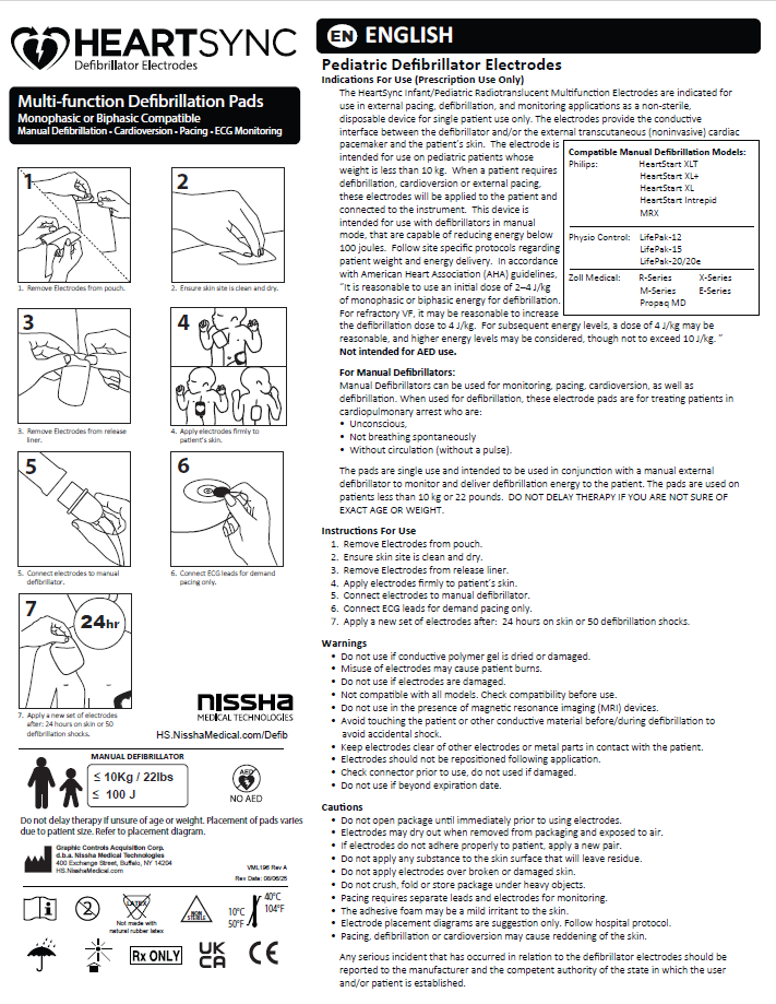 <p>HeartSync Pediatric Defibrillation Pads<br />Instructions for Use - ROW Market</p>